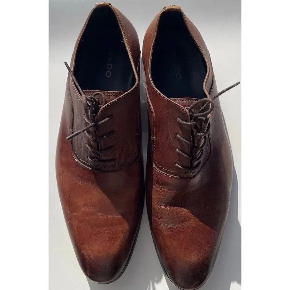 ALDO Men’s shoes Size 8 Brown Laced Leather Formal Dress Shoes